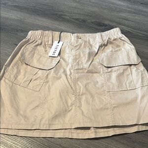 Tirac Beige Mini Skirt for Women